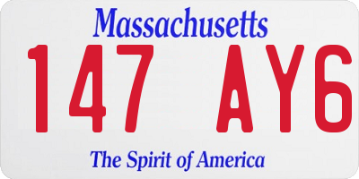 MA license plate 147AY6