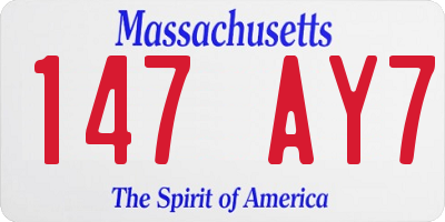 MA license plate 147AY7