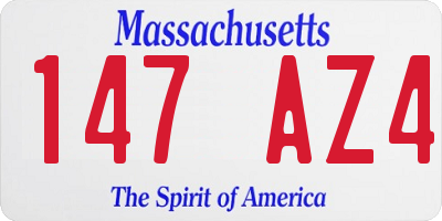 MA license plate 147AZ4