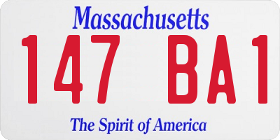 MA license plate 147BA1