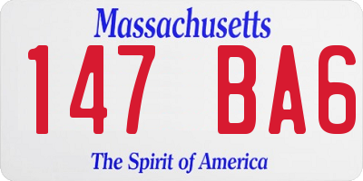MA license plate 147BA6
