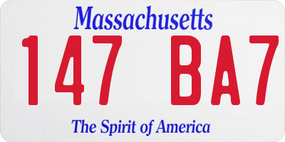 MA license plate 147BA7