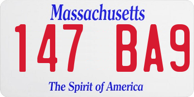 MA license plate 147BA9