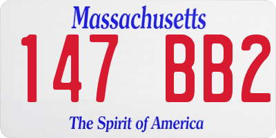 MA license plate 147BB2