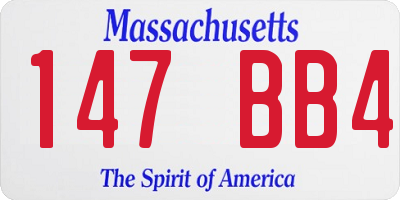 MA license plate 147BB4