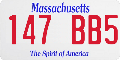 MA license plate 147BB5