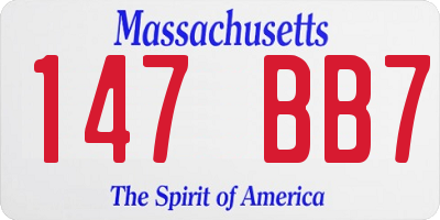 MA license plate 147BB7