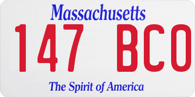 MA license plate 147BC0