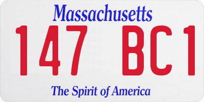 MA license plate 147BC1