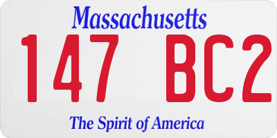 MA license plate 147BC2