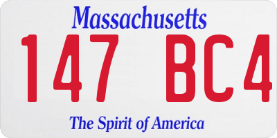 MA license plate 147BC4
