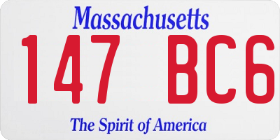 MA license plate 147BC6
