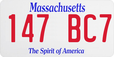 MA license plate 147BC7