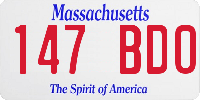 MA license plate 147BD0