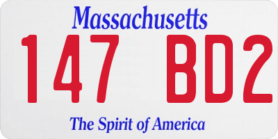 MA license plate 147BD2