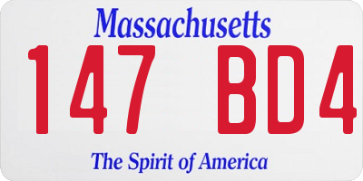 MA license plate 147BD4