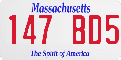 MA license plate 147BD5