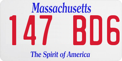 MA license plate 147BD6