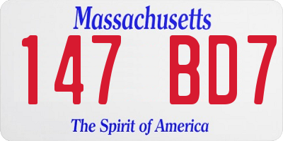 MA license plate 147BD7