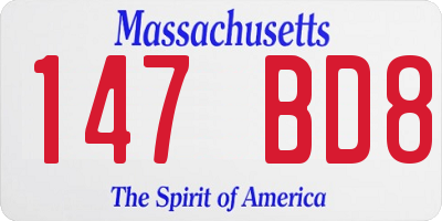MA license plate 147BD8