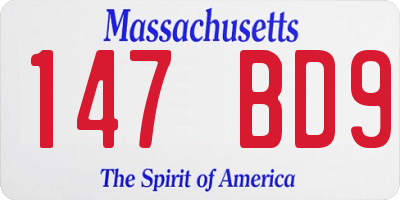 MA license plate 147BD9