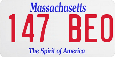 MA license plate 147BE0