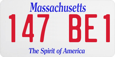 MA license plate 147BE1