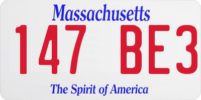 MA license plate 147BE3