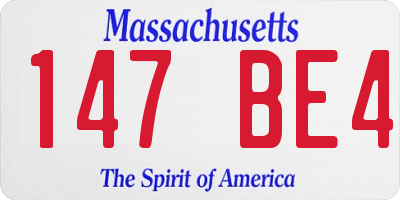 MA license plate 147BE4