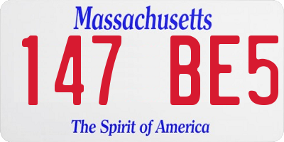 MA license plate 147BE5