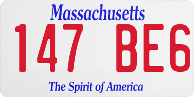 MA license plate 147BE6