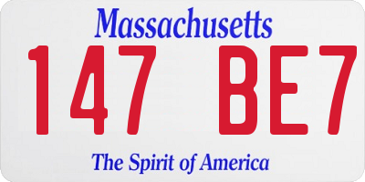 MA license plate 147BE7