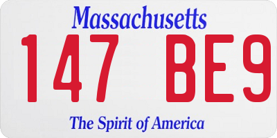 MA license plate 147BE9