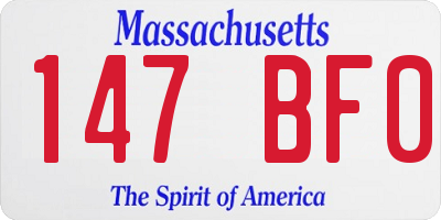 MA license plate 147BF0