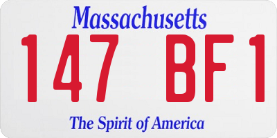 MA license plate 147BF1