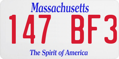 MA license plate 147BF3