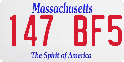 MA license plate 147BF5