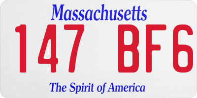 MA license plate 147BF6