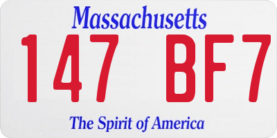 MA license plate 147BF7