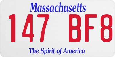MA license plate 147BF8