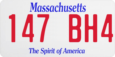 MA license plate 147BH4