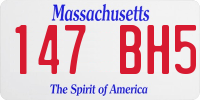 MA license plate 147BH5