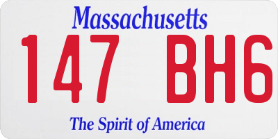 MA license plate 147BH6