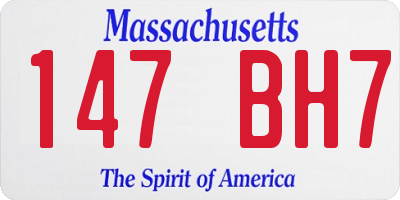 MA license plate 147BH7