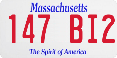MA license plate 147BI2