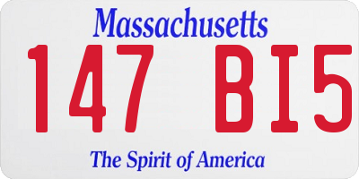 MA license plate 147BI5
