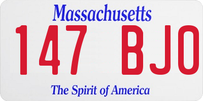 MA license plate 147BJ0