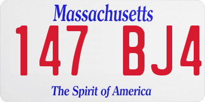 MA license plate 147BJ4