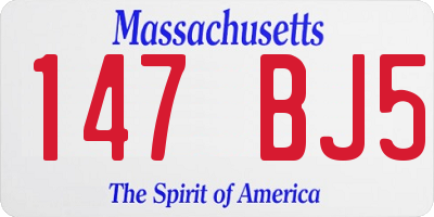 MA license plate 147BJ5