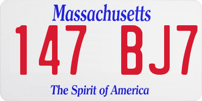 MA license plate 147BJ7